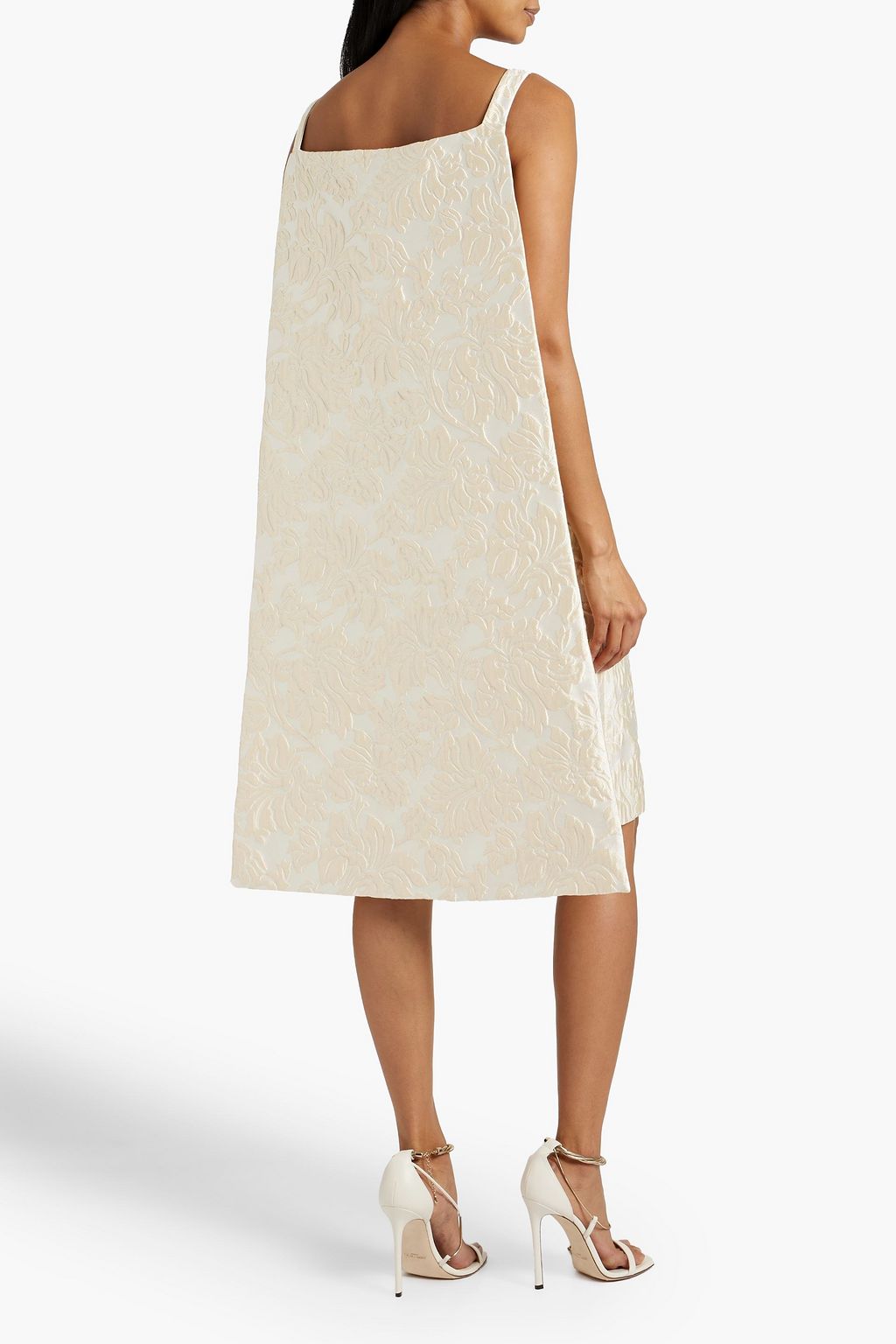 EMILIA WICKSTEAD Corrie cape-effect brocade dress