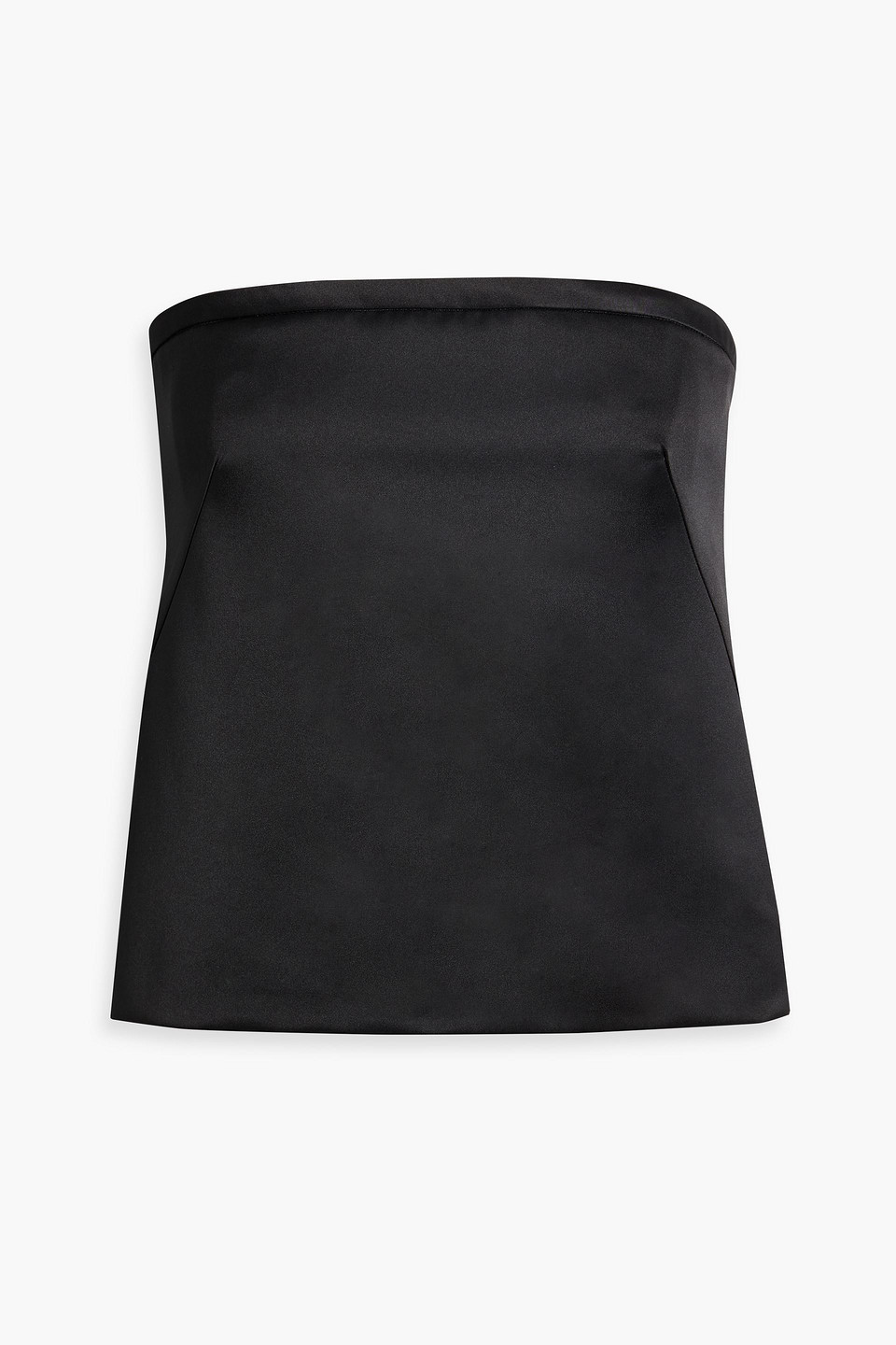 Emilia Wickstead Tandy Strapless Satin Top In Black