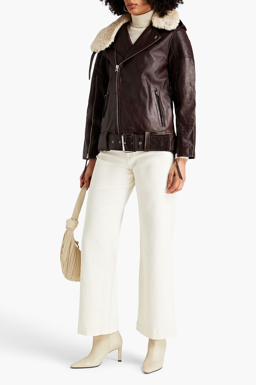 BY MALENE BIRGER Belted leather biker jacket
