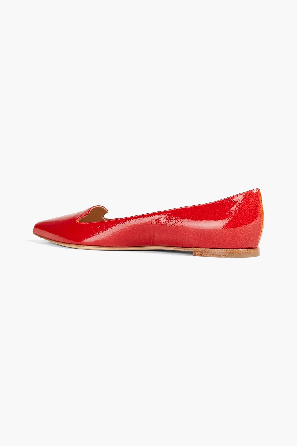 SERGIO ROSSI Patent-leather point-toe flats