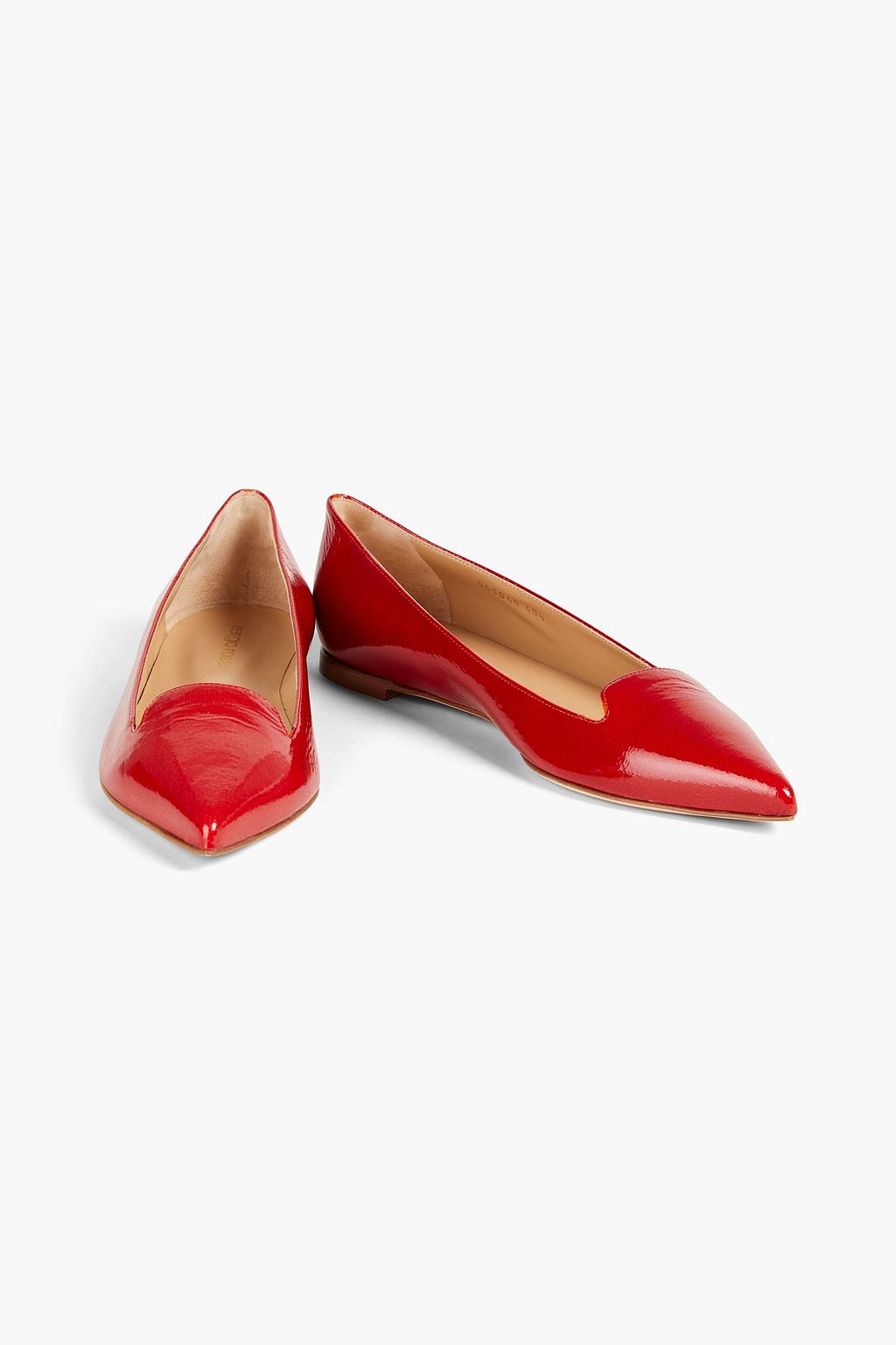 SERGIO ROSSI Patent-leather point-toe flats