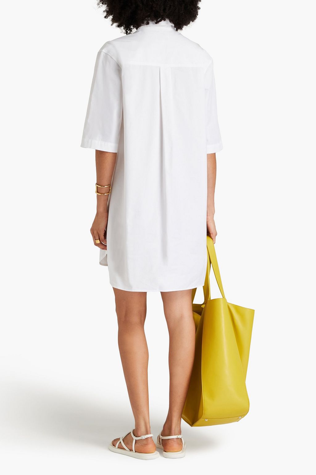 LOULOU STUDIO コットン ミニシャツワンピース