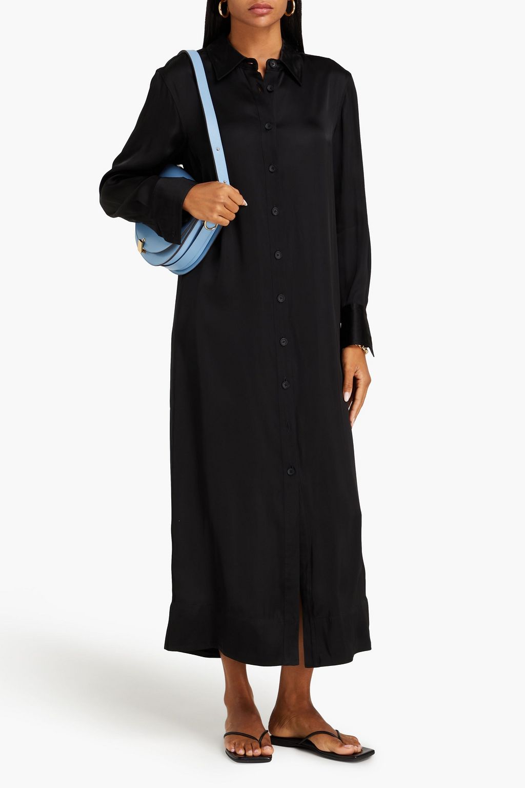 LOULOU STUDIO Ara satin midi shirt dress
