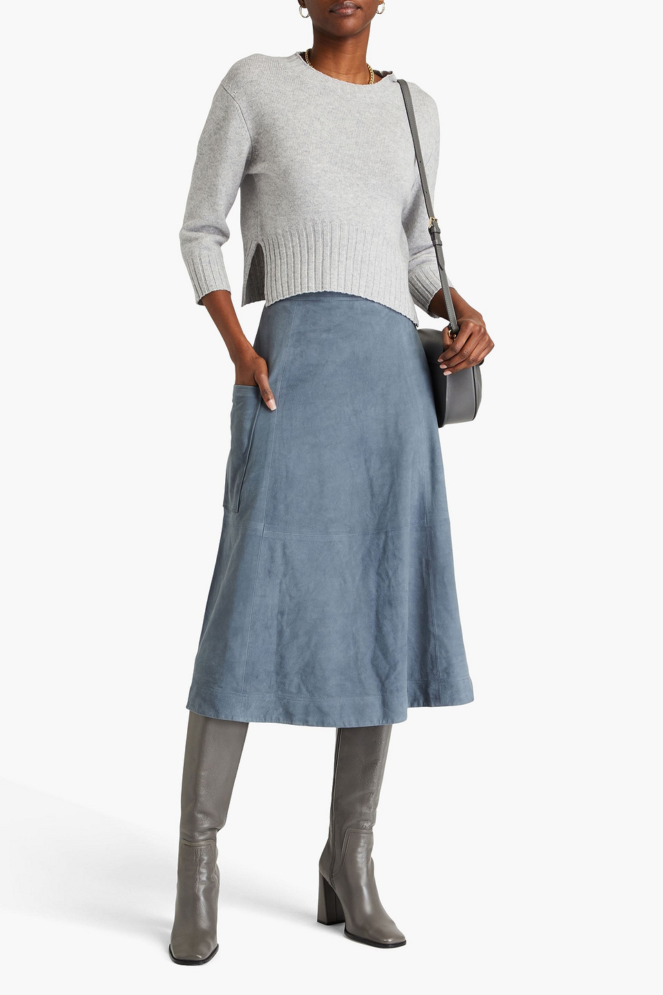 LOULOU STUDIO MORA CROPPED CASHMERE SWEATER