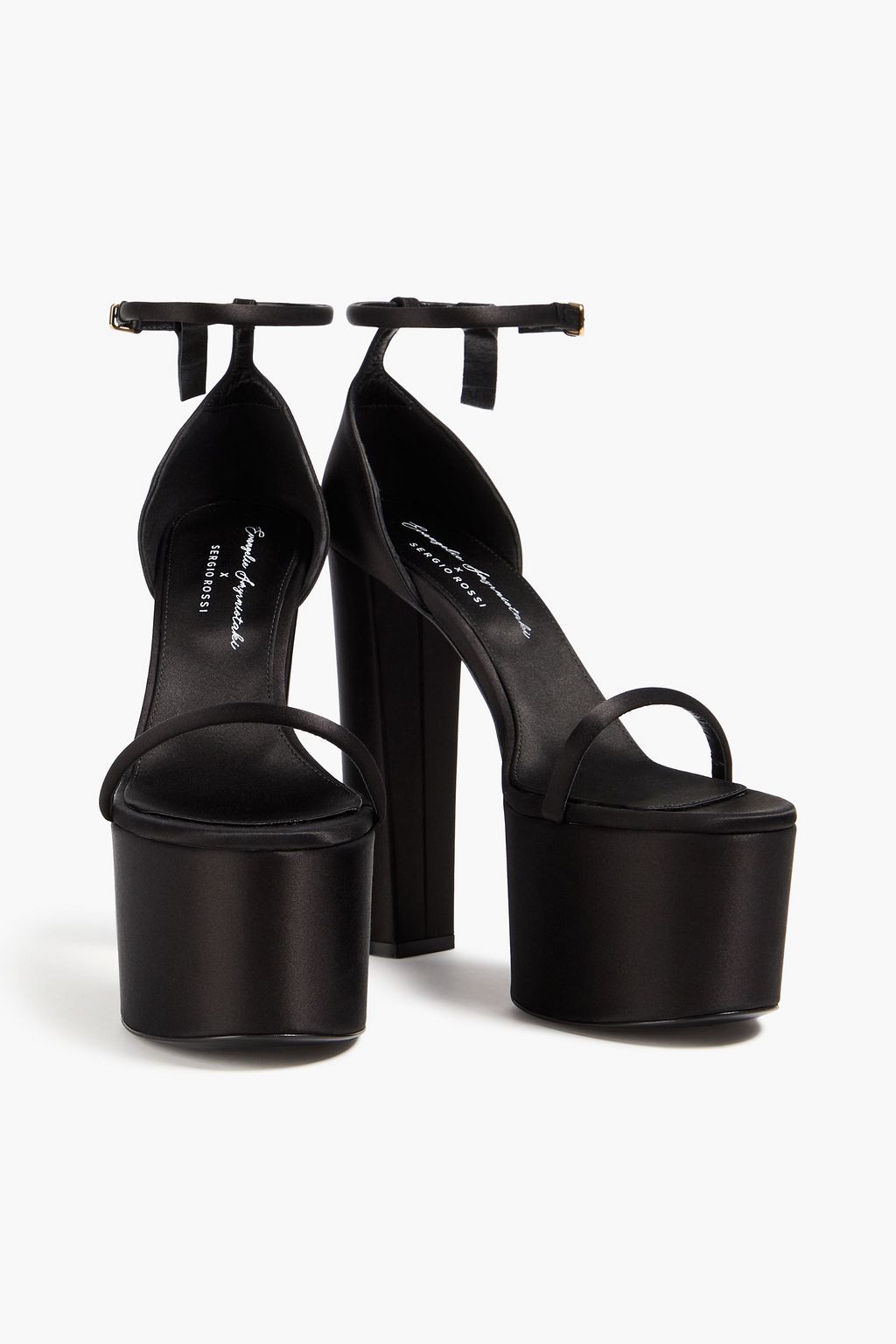 SERGIO ROSSI Satin platform sandals