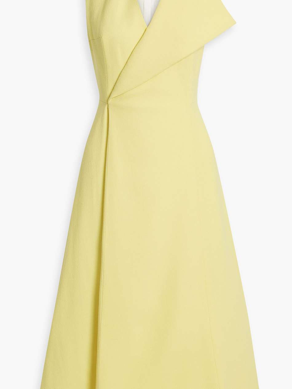 briar wrap-effect wool-crepe midi dress