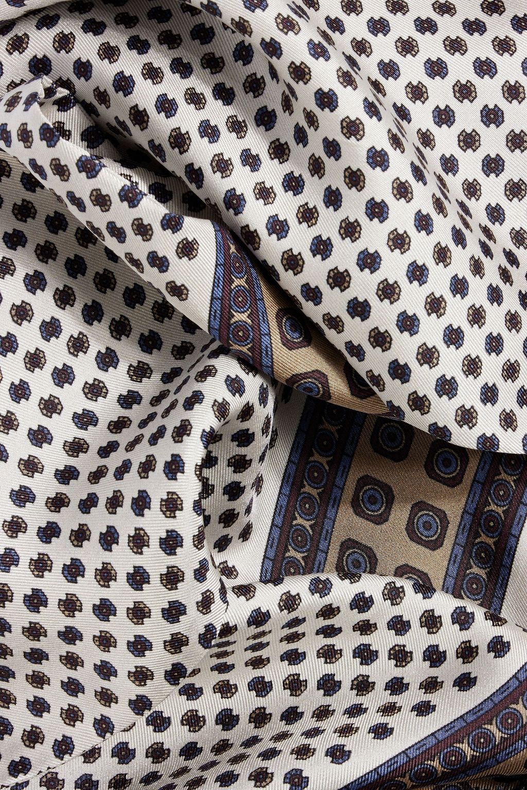 DOLCE&GABBANA Fringed printed silk-twill scarf
