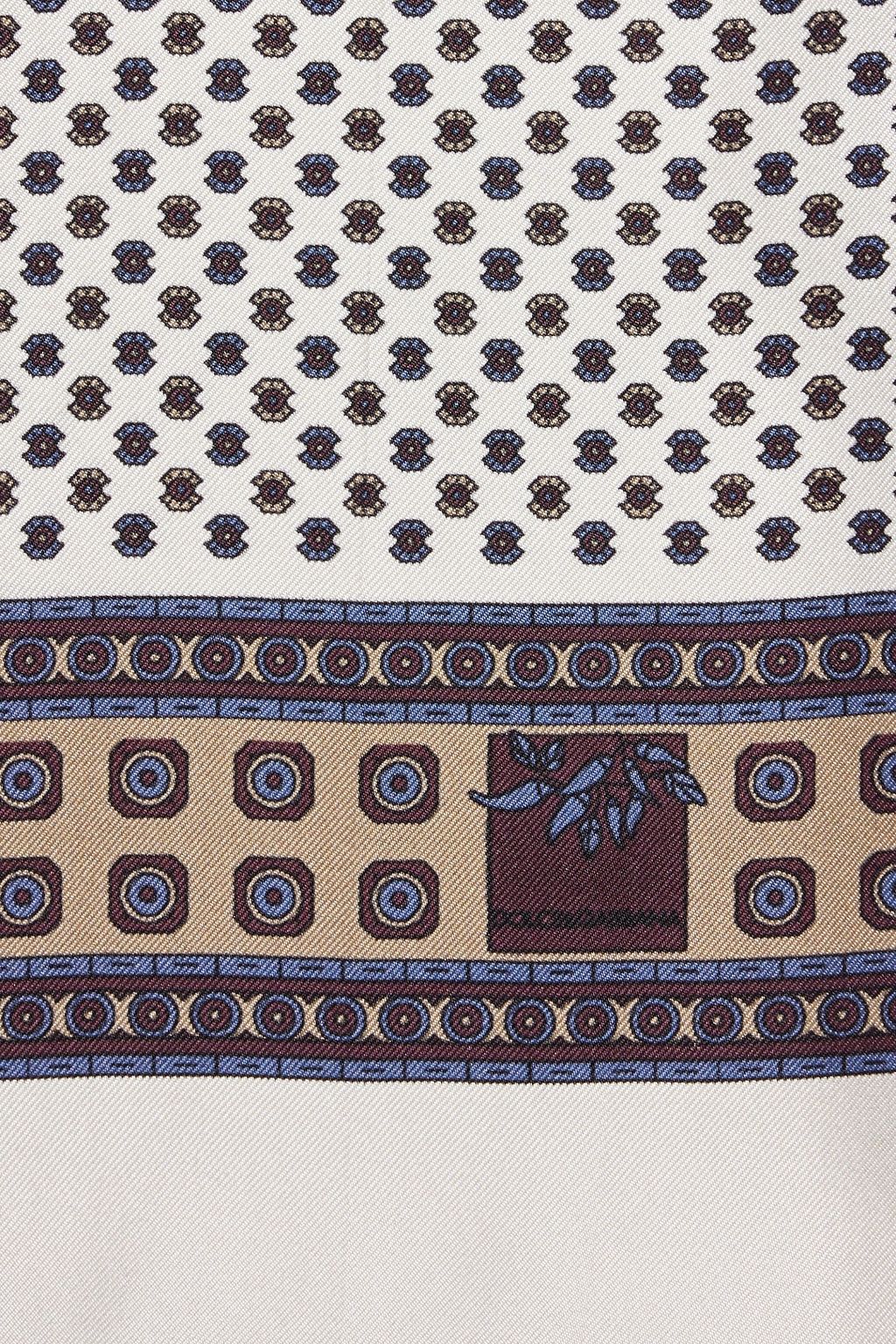 DOLCE&GABBANA Fringed printed silk-twill scarf