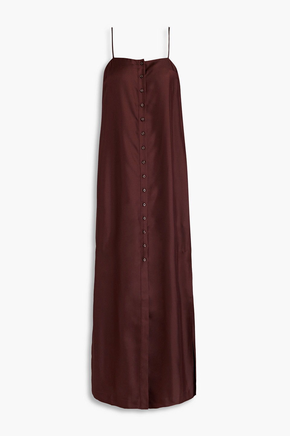 Loulou Studio Silk-twill Midi Dress In Merlot