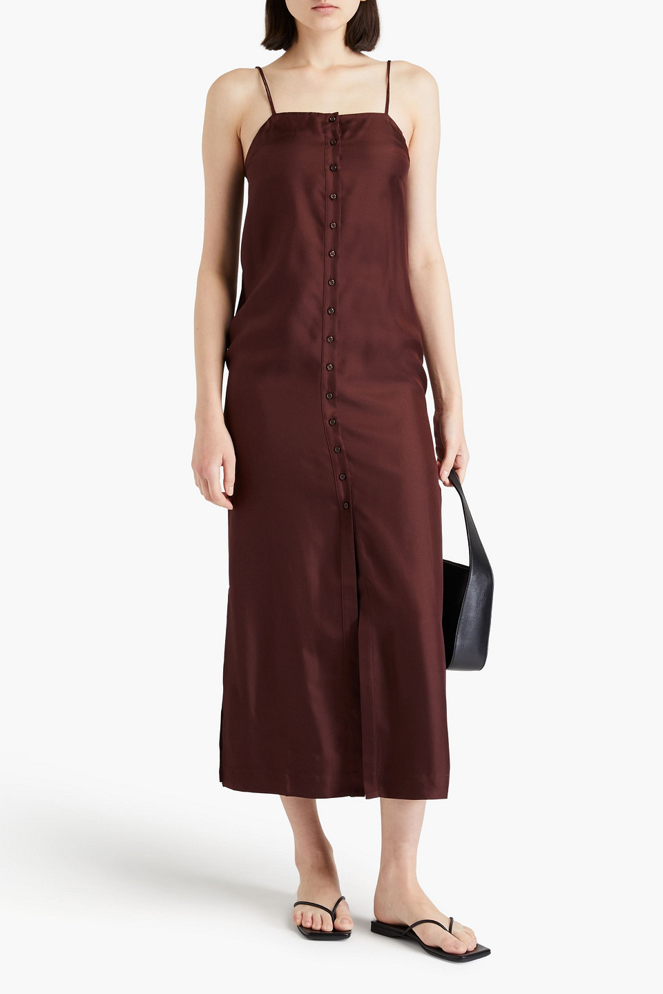 LOULOU STUDIO VABEA SILK-TWILL MIDI DRESS