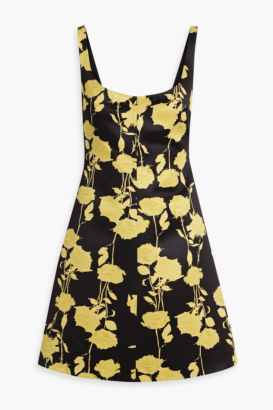 Shop Emilia Wickstead Talia Floral-print Faille Mini Dress In Yellow