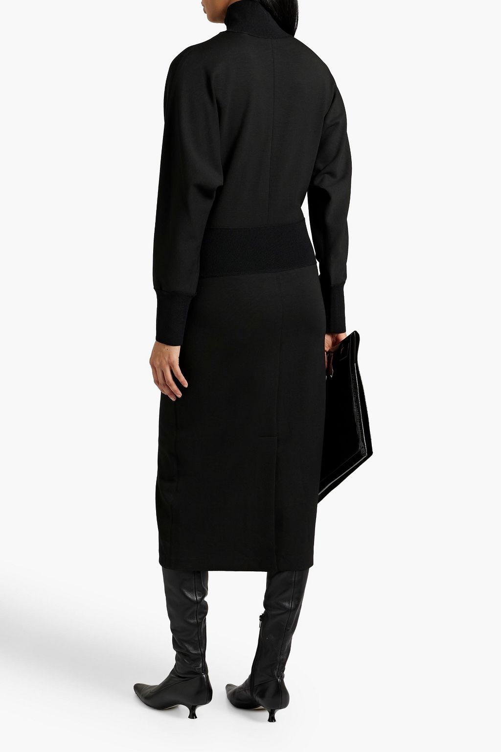 THEORY Jersey turtleneck midi dress