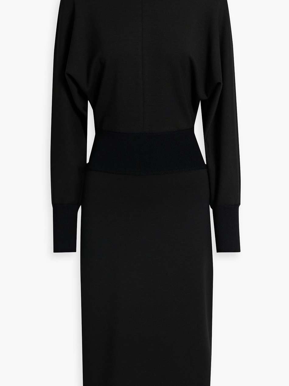 jersey turtleneck midi dress