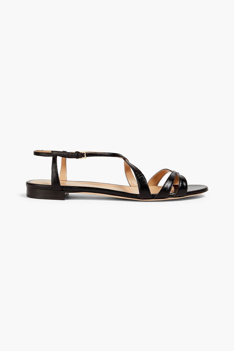 Sergio Rossi Textured-leather Sandals In White