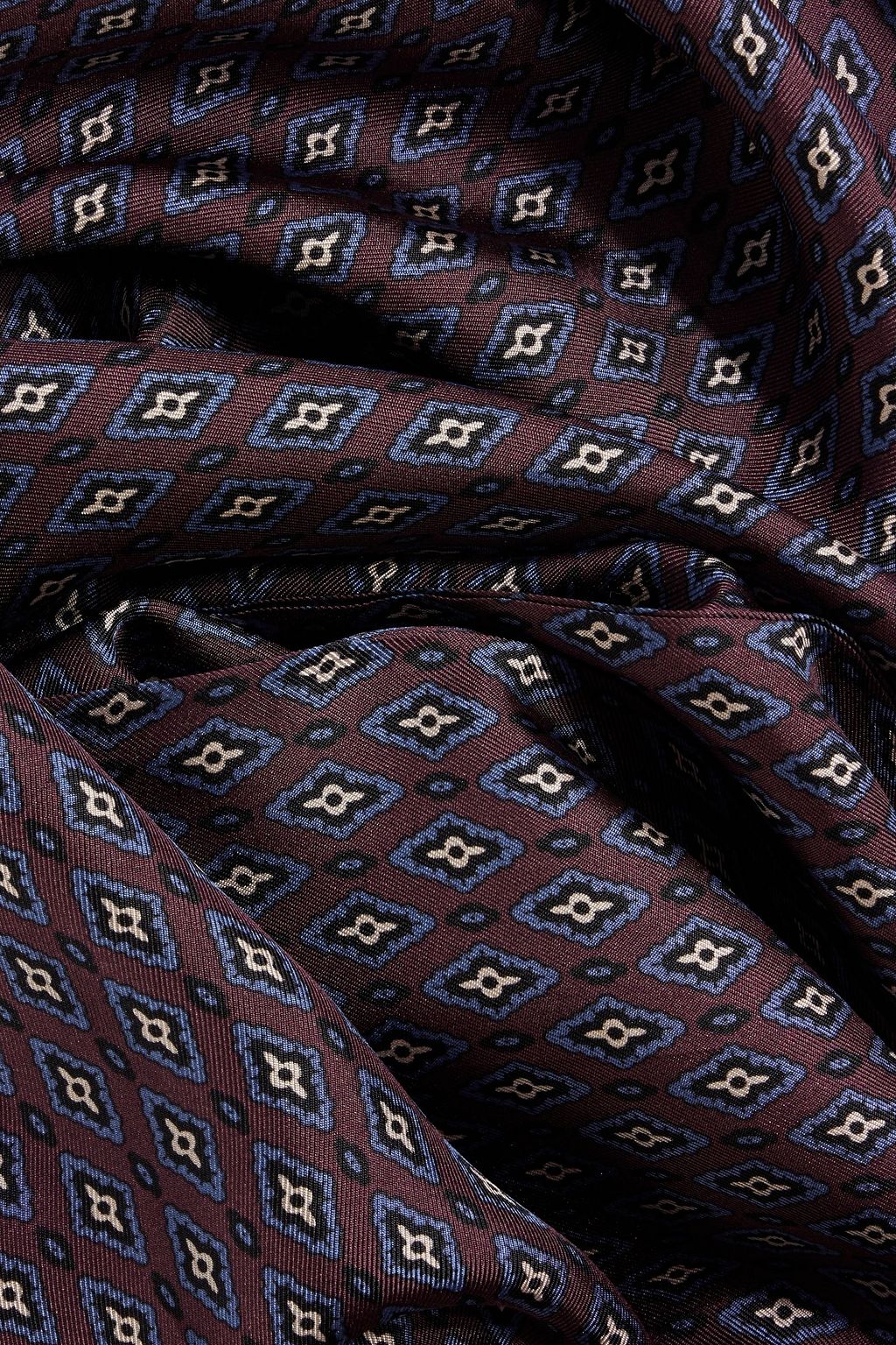 DOLCE&GABBANA Fringed printed silk-twill scarf