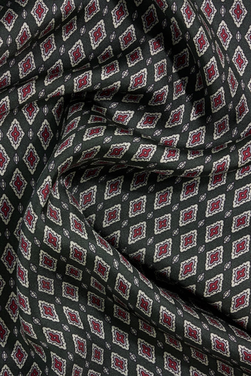DOLCE&GABBANA Fringed printed silk-twill scarf