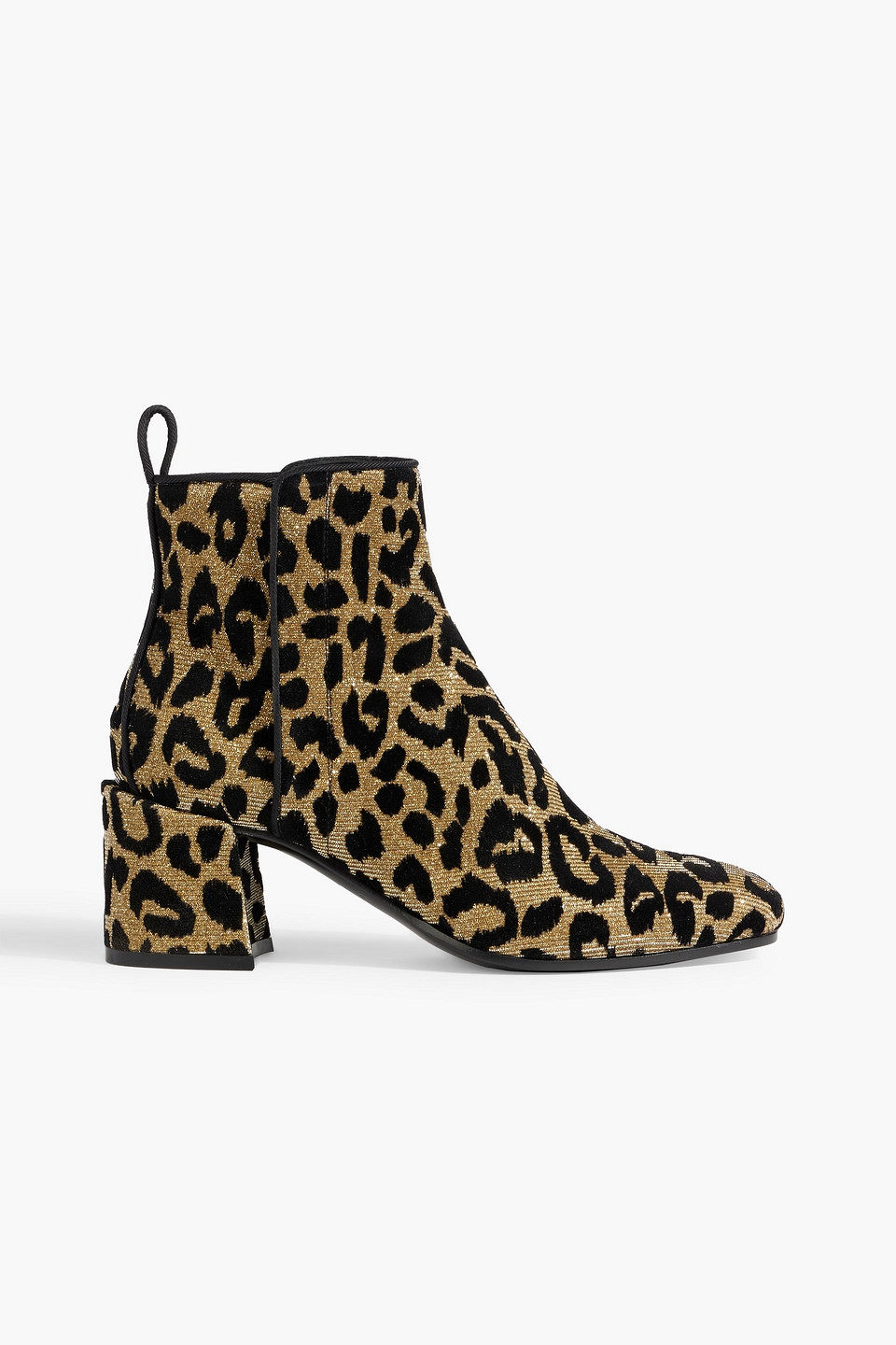 Dolce & Gabbana Flocked Lamé Ankle Boots In Animal Print