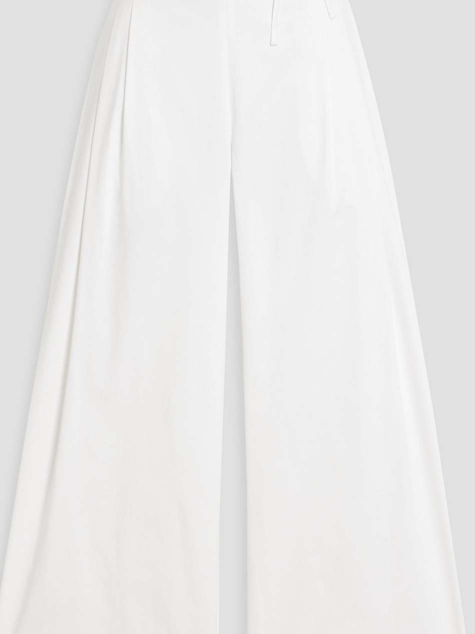 cropped cotton-blend wide-leg pants