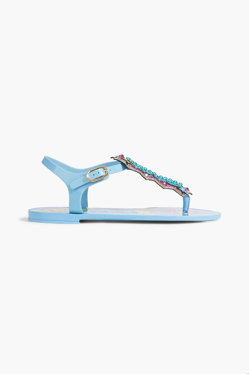 DOLCE & GABBANA Embellished rubber sandals | THE OUTNET