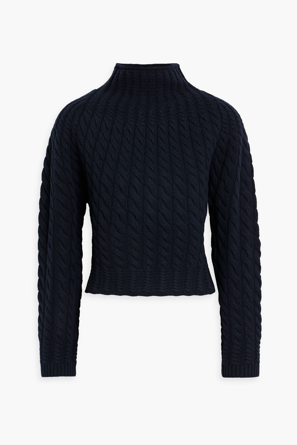 Theory Cable-knit Wool And Cashmere-blend Sweater In Navy