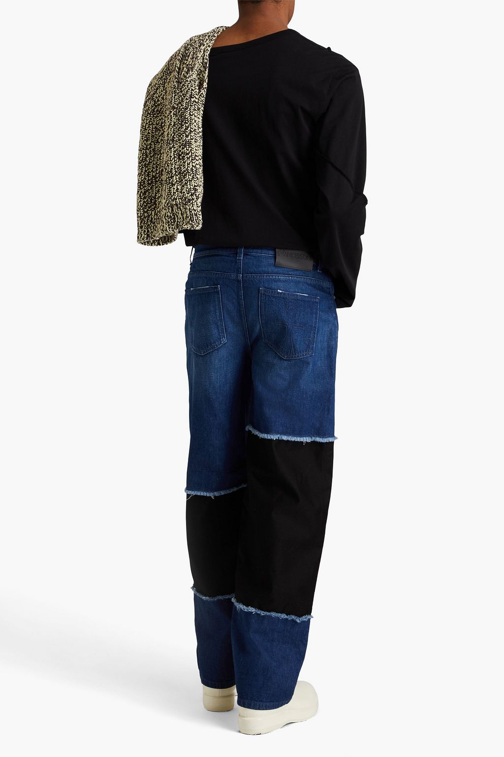 JW ANDERSON Distressed two-tone denim jeans