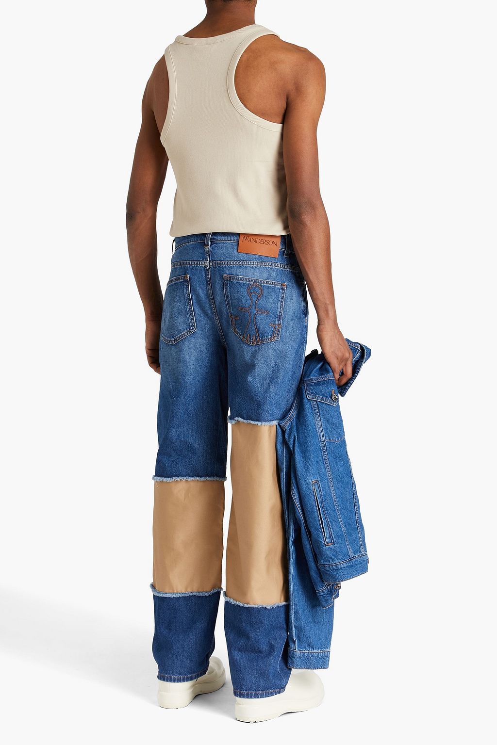 JW ANDERSON Distressed two-tone denim jeans