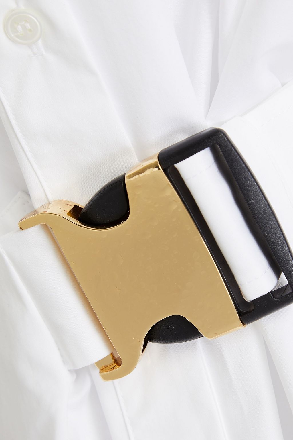 JW ANDERSON قميص مصنوع من قطن بوبلين بتصميم مزركش وبتأثير مزموم