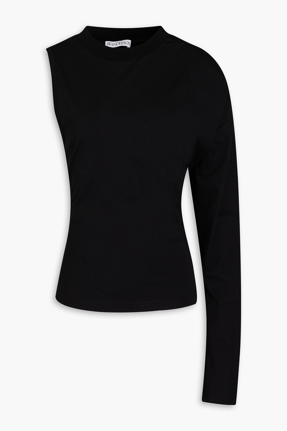 Shop Jw Anderson One-sleeve Stretch-jersey Top In Black