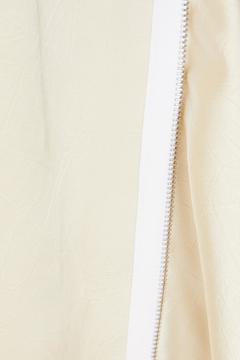 Jw Anderson Zip-detailed Crepe-satin Top In Ecru