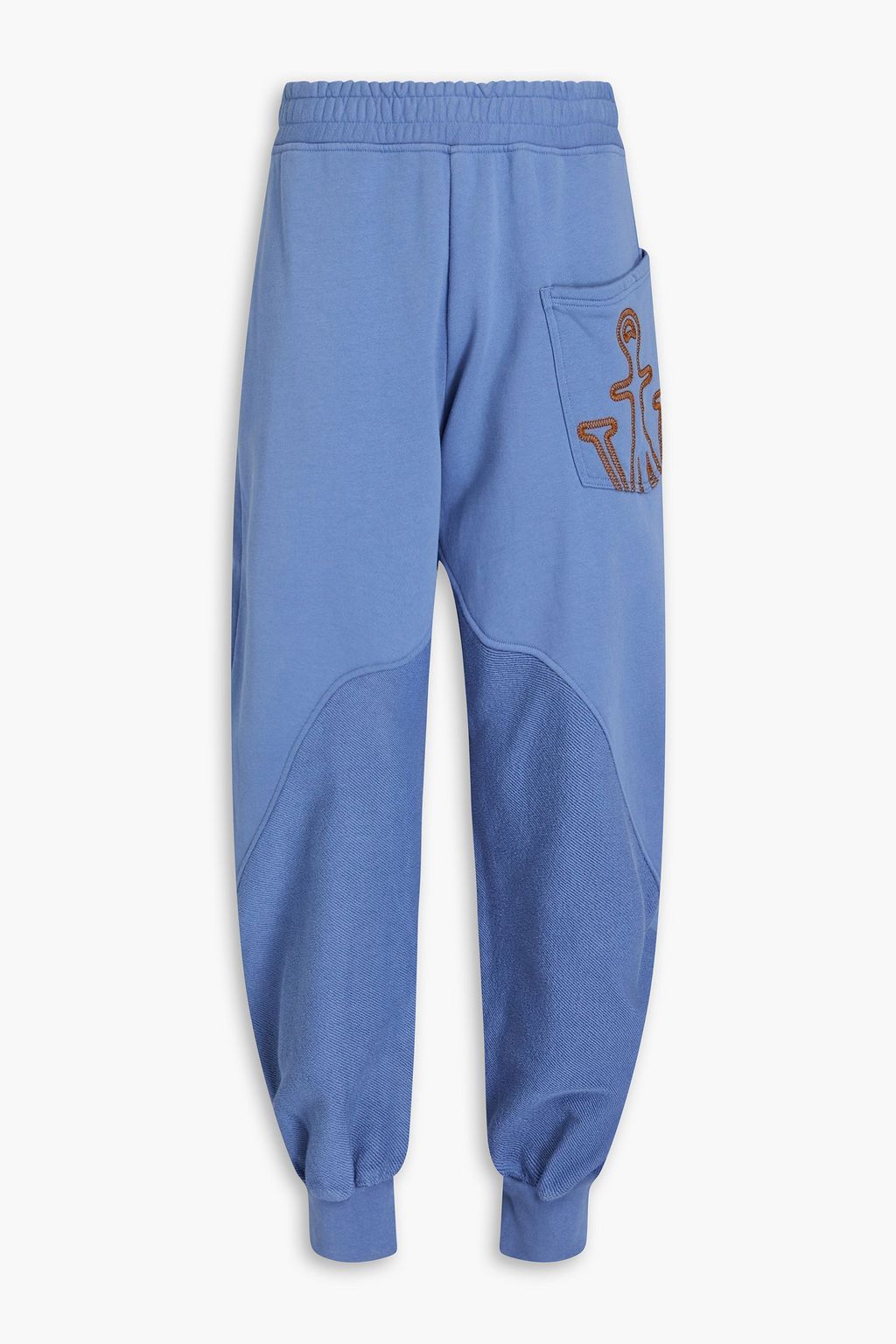 JW ANDERSON Embroidered French cotton terry track pants THE OUTNET