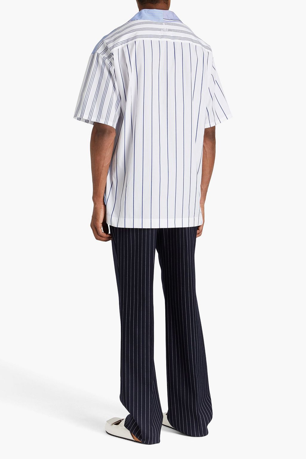 JW ANDERSON Striped cotton-blend poplin shirt