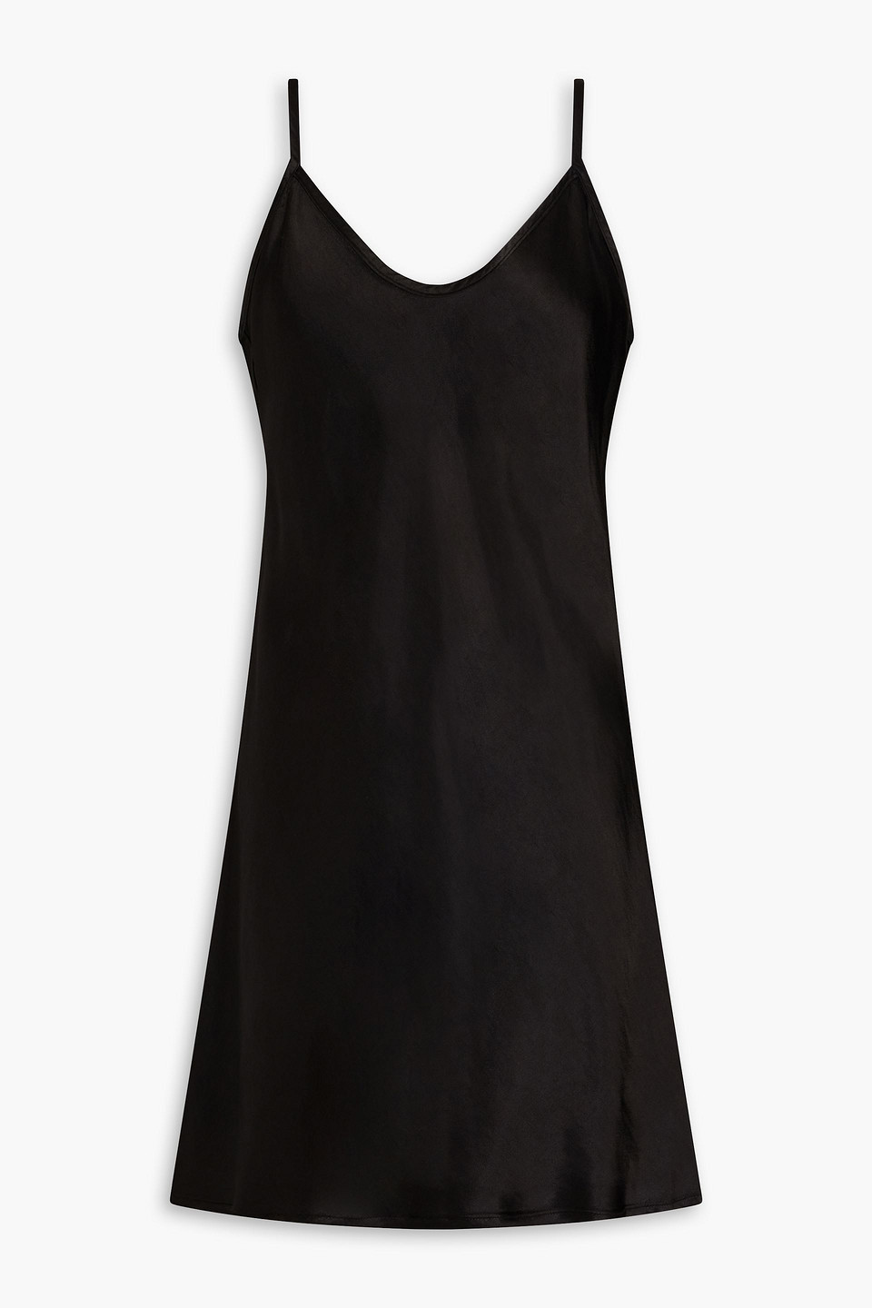 Enza Costa Satin-crepe Mini Slip Dress In Black