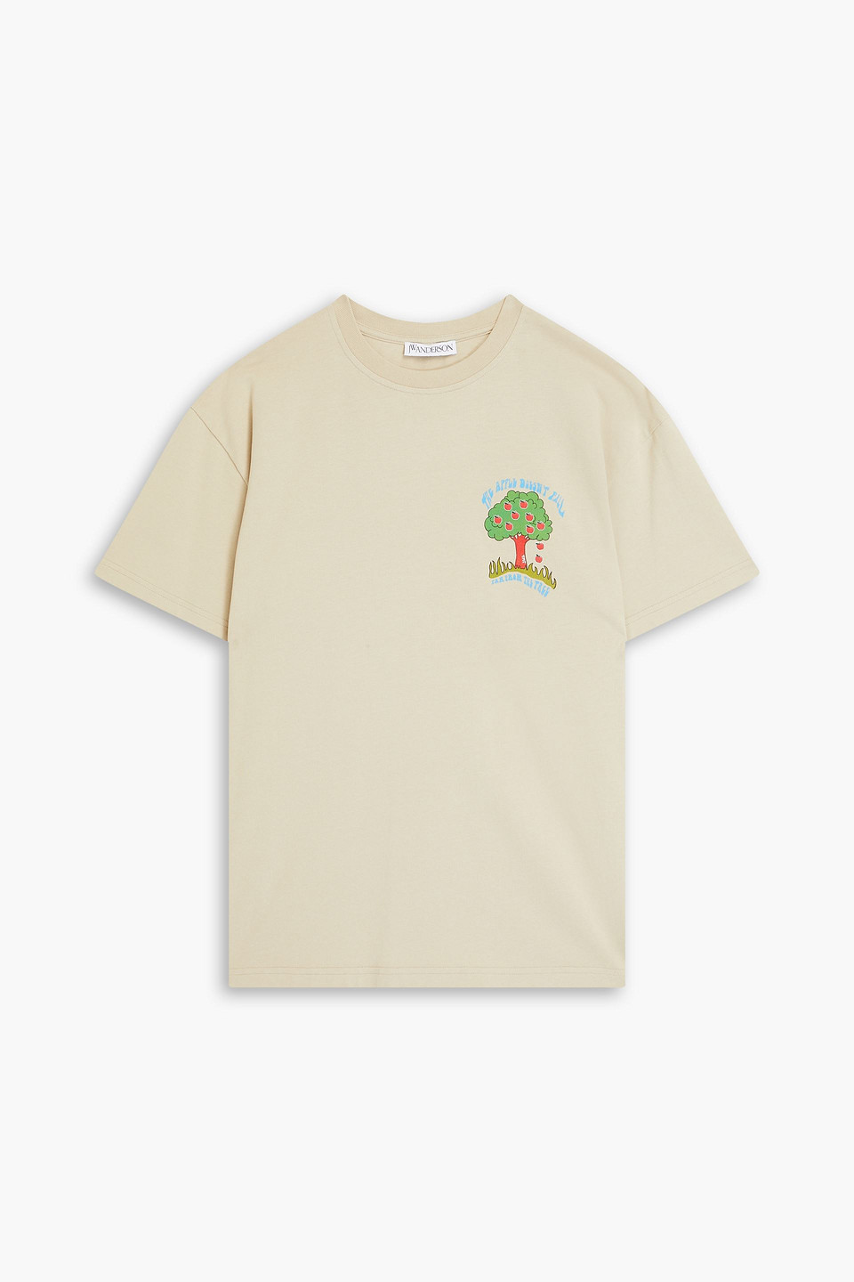 Shop Jw Anderson Printed Cotton-jersey T-shirt In Beige