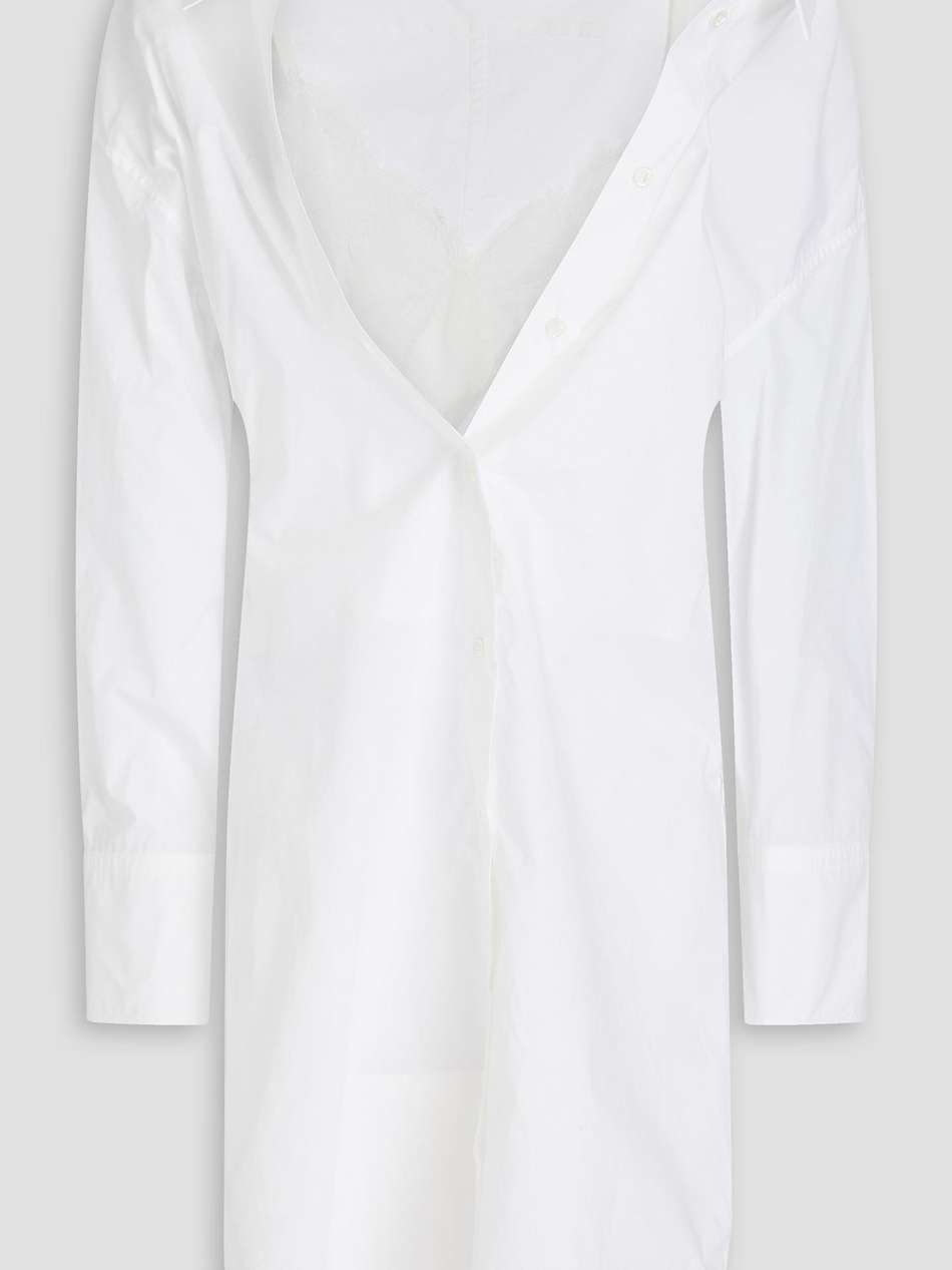 ruched cotton-poplin shirt dress