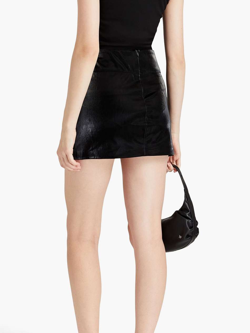 coated faux leather mini skirt