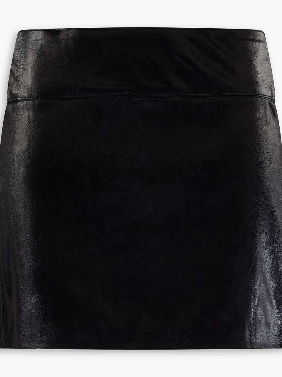 coated faux leather mini skirt