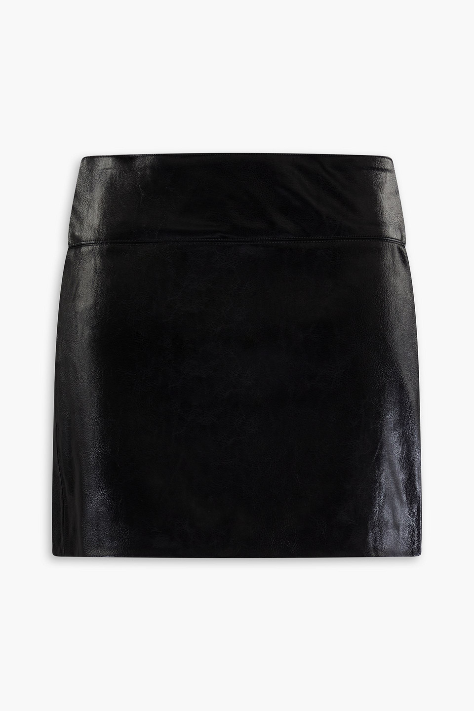 Enza Costa Coated Faux Leather Mini Skirt In Black