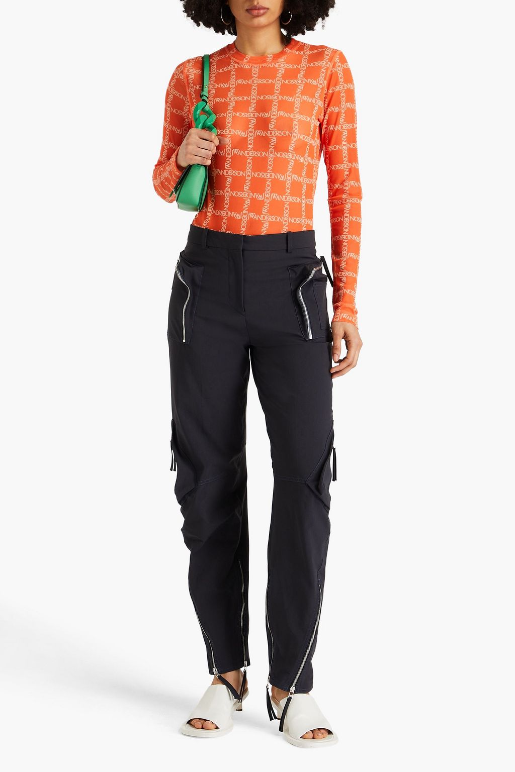 JW ANDERSON بلوزة مصنوعة من الشبك مزينة بطبعات