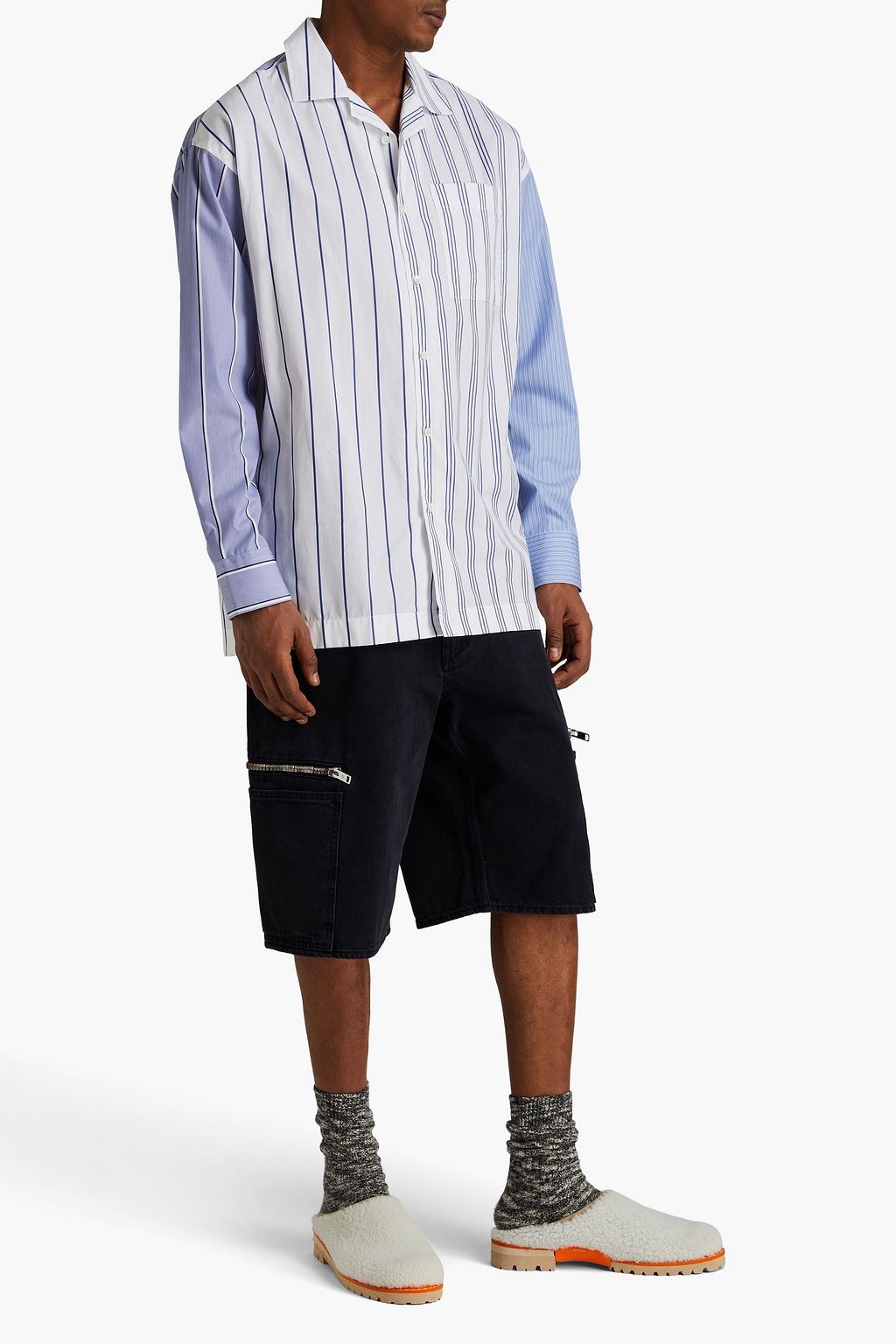 JW ANDERSON 스트라이프 코튼 혼방 포플린 셔츠