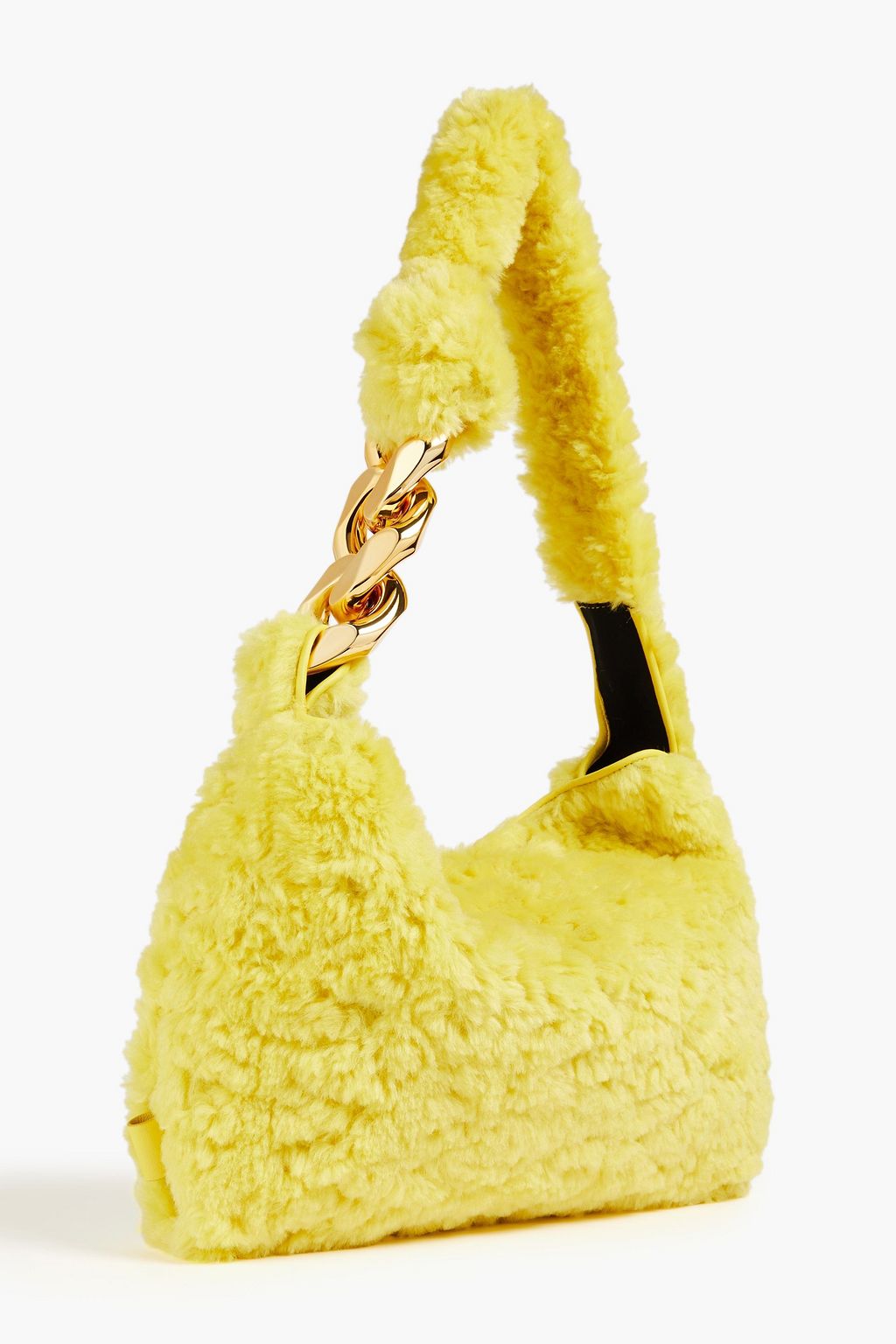 JW ANDERSON Chain-embellished faux fur shoulder bag
