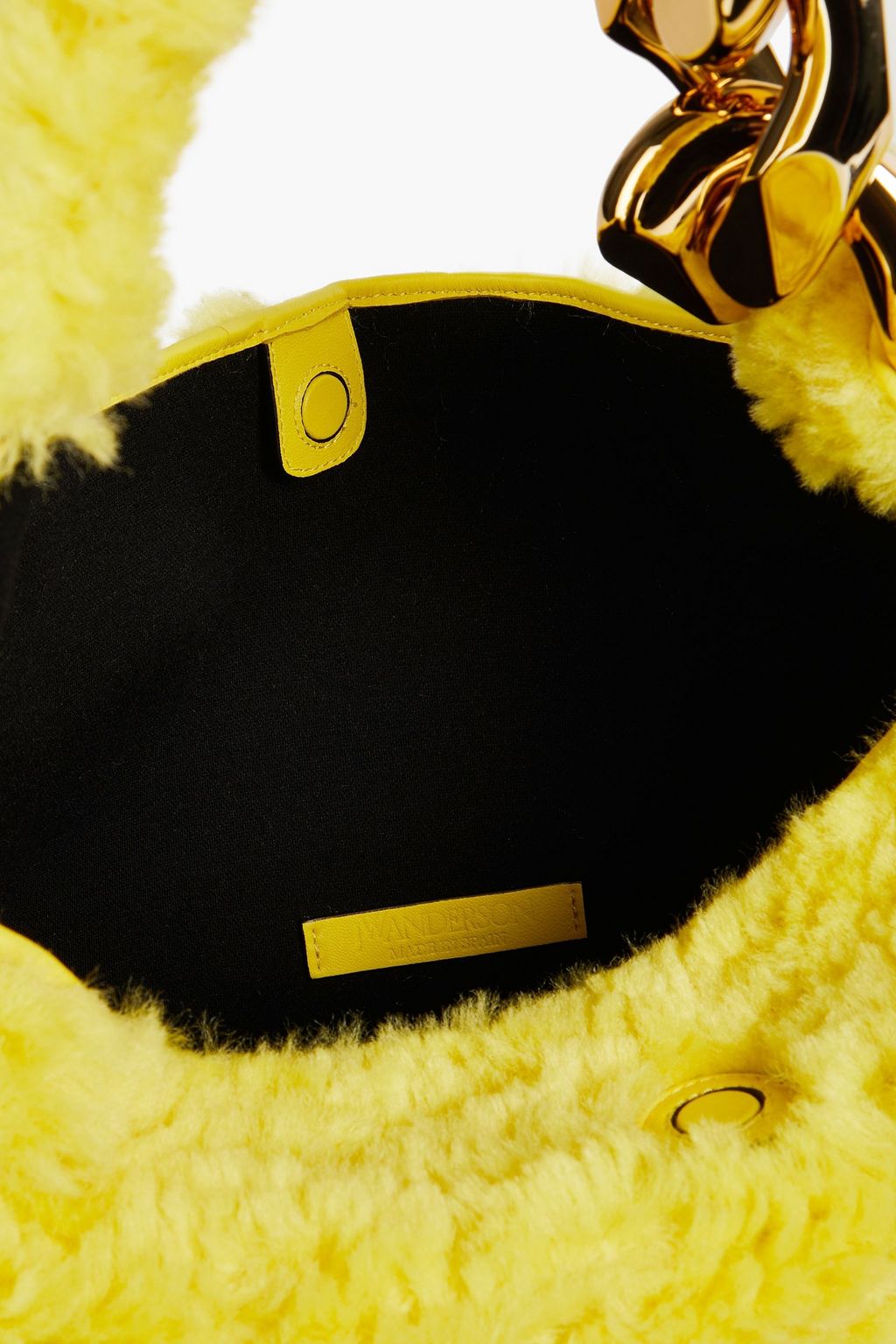 JW ANDERSON Chain-embellished faux fur shoulder bag