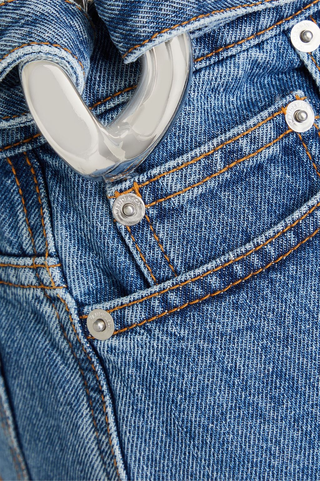 JW ANDERSON Chain-embellished denim mini skirt