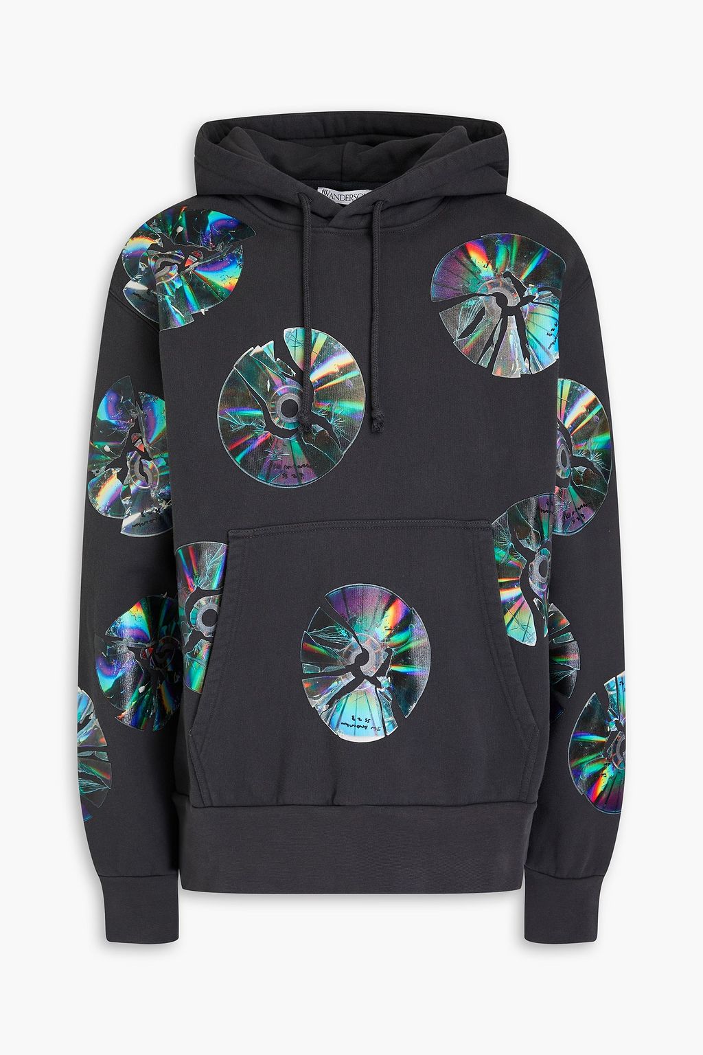 Printed cotton fleece hoodie