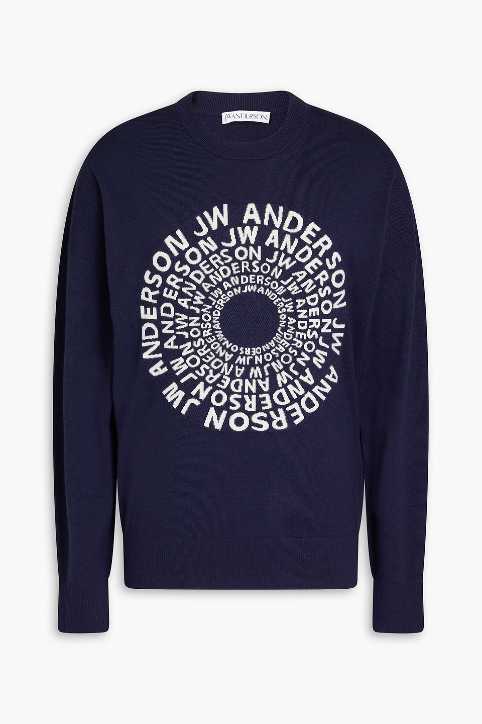 Jw Anderson Jacquard-knit Merino Wool Sweater In Indigo