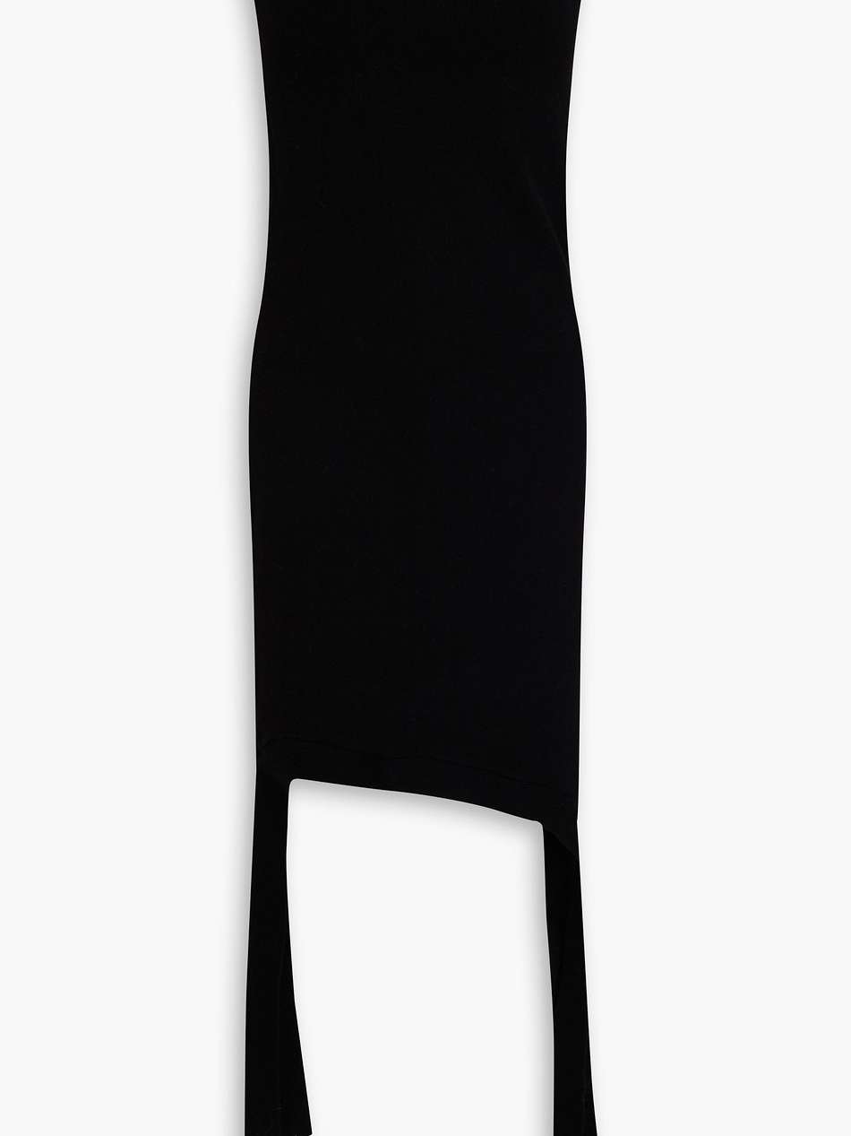 asymmetric stretch-ponte mini dress