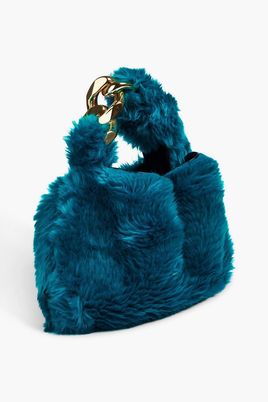 JW ANDERSON Chainembellished faux fur shoulder bag THE