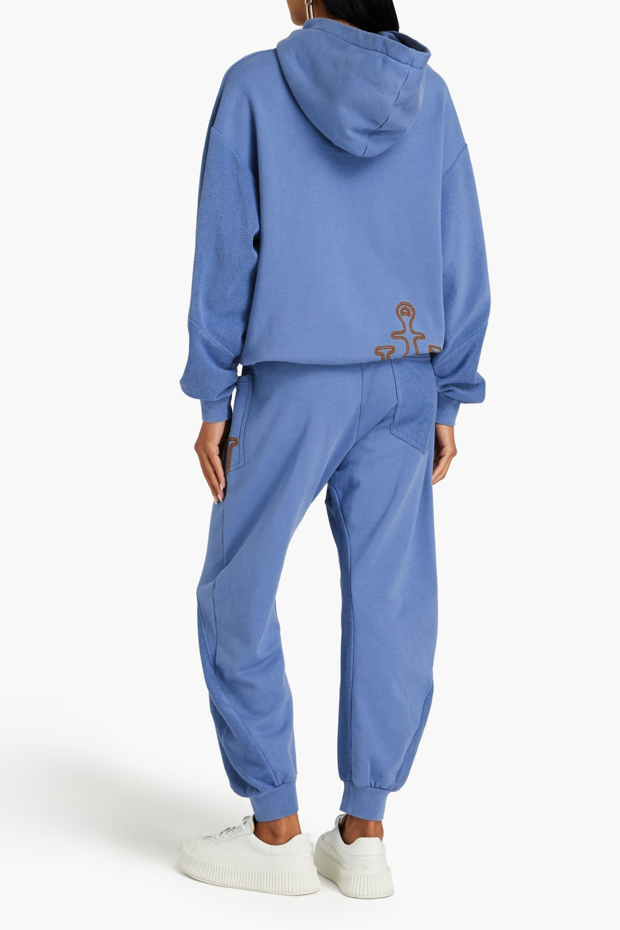Jw Anderson Embroidered French cotton-terry hoodie thumbnail