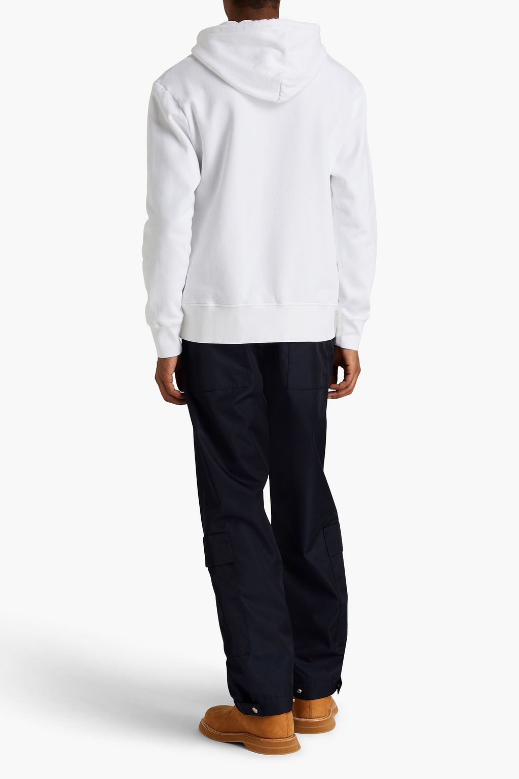 JW ANDERSON Embroidered printed cotton-fleece hoodie