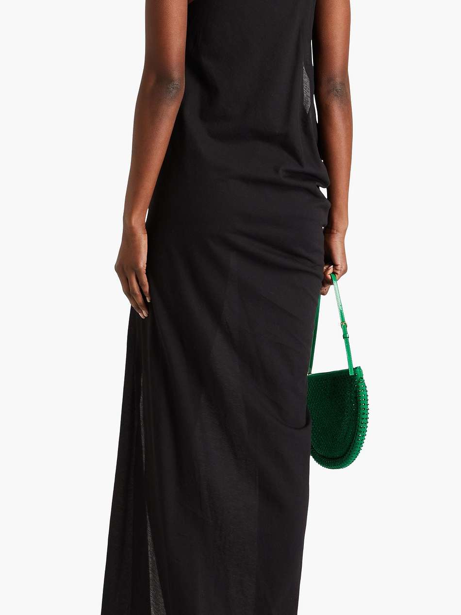 one-shoulder draped cotton-blend maxi dress