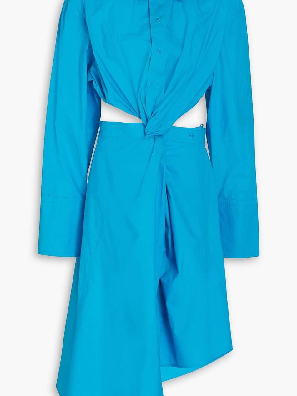 cutout twisted shirt dress